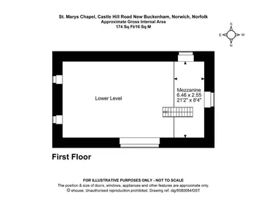 a floor plan of the first floor of a house at St Mary's Chapel in New Buckenham