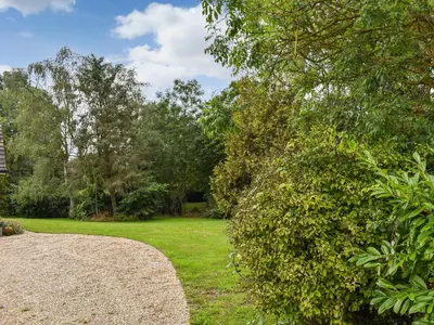 a large rock in a park with a tree at An Croke in Higham