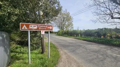 a street sign on the side of a road at Ultimate serene getaway in East Mersea