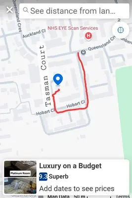 a screenshot of a google map of liverpool at Luxury on a Budget Chelmsford - B&B ROOM in a quiet family home in Chelmsford