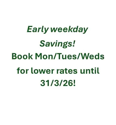 a screenshot of a cell phone with the text early wednesday savings savings book mom at River Cottage in Stoke Ferry