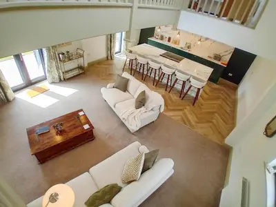 an overhead view of a living room with white furniture at 3 Bed in Ipswich oc-80545 in Stowmarket