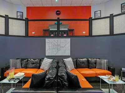a living room with a couch and a loft bed at 9 Bed in Ipswich oc-62352 in Freston