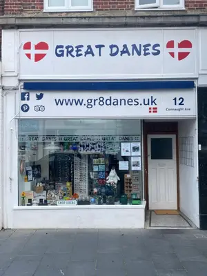 a store front of a store with a sign that reads great dances at The Studio in Frinton-on-Sea