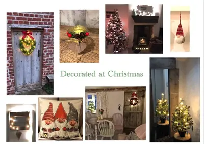 a collage of pictures of christmas decorations at Love Heart Cottage in Wickham Market
