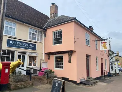 a building with a horse statue in front of it at The Cartlodge, Debenham in Debenham