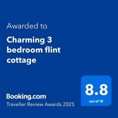 a screenshot of a phone with the text upgraded to channel brown print cartridge at Charming 3 bedroom flint cottage in Lakenheath