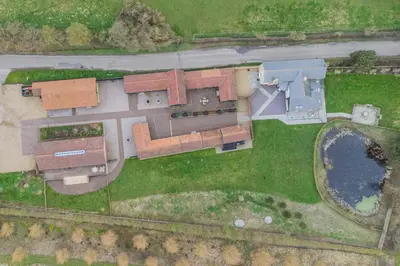 an overhead view of a house with a yard at 1 Bed in Heveningham oc-w29032 in Heveningham