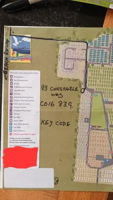a map of a construction site on a table at 3 Bedroom caravan St osyth beach holiday park with free WiFi and parking in Great Clacton