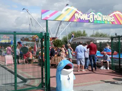 a group of people at an amusement park at Caravan home Clacton-On-Sea St Osyth in Saint Osyth