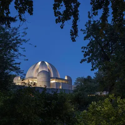 an observatory with a dome on top of it at Murray Edwards College, Cambridge in Cambridge