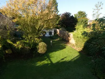 an overhead view of a yard with a tree at Top Deck at The Cabin in Fornham Saint Martin