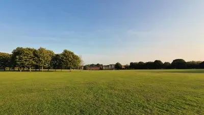 a large green field with trees in the background at Colchester Retreat 4br 2bath Ample Street Parking in Colchester
