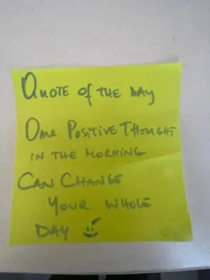 a piece of paper with writing on it at Artsy Minimalist Suite in Southend-on-Sea