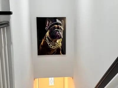 a picture of a dog wearing a top hat at A luxurious coach house in Colchester
