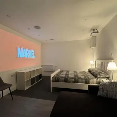 Private cinema studio guest house with garden