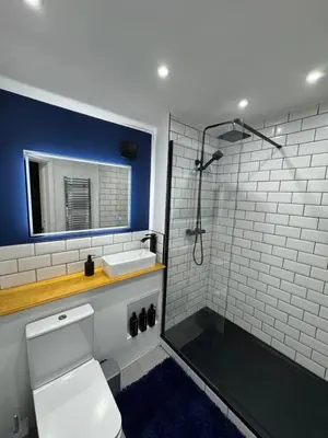 a bathroom with a shower and a toilet and a sink at Secret Escape in Cherry Hinton