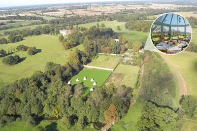 an aerial view of a park with a glass building at 6 Bed in Wymondham oc-t30598 in Wymondham