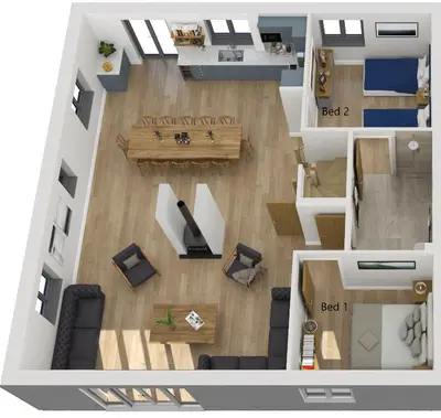 an image of a floor plan of a house at Bramley Suite - The Apple Barn in Pettistree