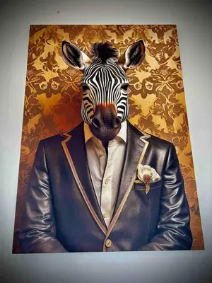 a picture of a zebra wearing a suit andmask at 4 Bedroom House - DISC0UNTS - Parking, Contractors, Group, Family in Colchester