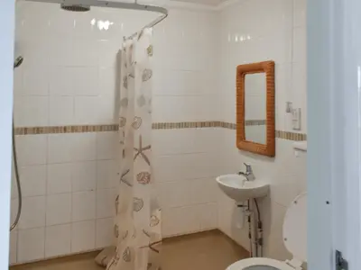 a bathroom with a shower and a toilet and a sink at Thistle No4 - Uk49250 in Althorne