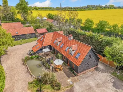 an overhead view of a home with an orange roof at Ash - Uk49524 in Saint Lawrence