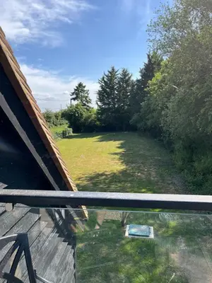 a view of a yard from a roof at Rubys cartlodge in Stambourne