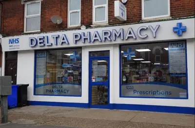 a store front of a pharmacy on a street at Weekday Special - 4BDR House By Homestyles Hosts Short Lets & Serviced Accommodation Ipswich Near Town Centre With Free Parking in Ipswich