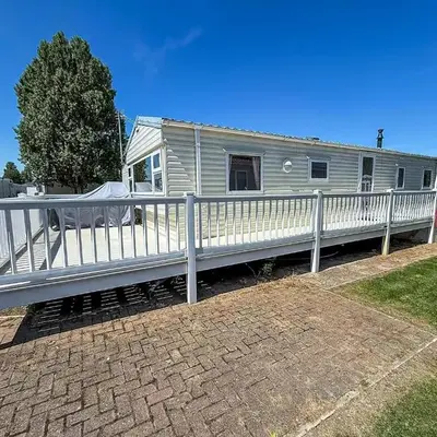 Homely 8 Berth Caravan With Decking To Relax On At Naze Marine