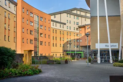 a group of buildings in a city with a courtyard at For Students Only - The Maltings in Colchester in Colchester