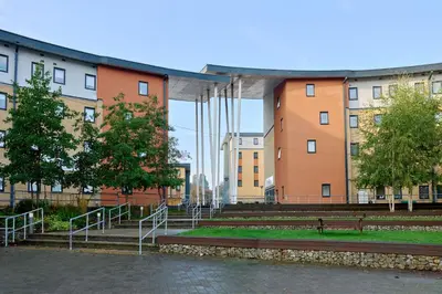a building with stairs in front of a building at For Students Only - The Maltings in Colchester in Colchester