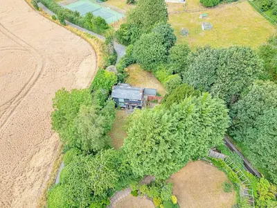 an aerial view of a train in the trees at Finest Retreats - Hollybush Studio in Knebworth