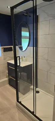 a bathroom with a sink and a mirror at Grace's Place in Littleport in Littleport
