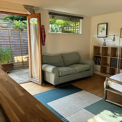 Self-contained studio with patio