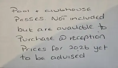 a piece of paper with handwriting on it at Coastal Retreats in Great Clacton