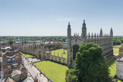 an aerial view of a building in a city at Luxury boutique 'Duke Suite' In historic centre in Cambridge