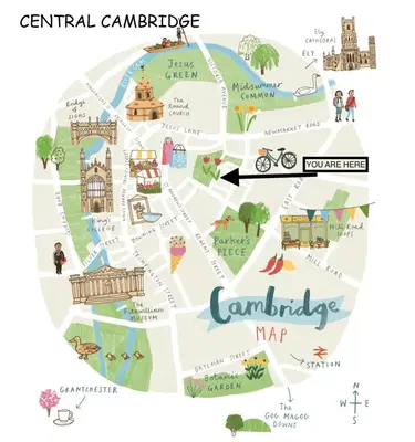 a map of canada with landmarks and attractions at Luxury boutique 'Duke Suite' In historic centre in Cambridge