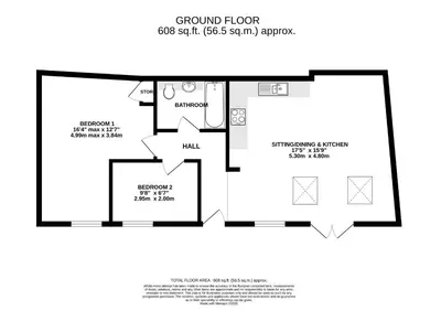 a floor plan of a small house at Perfitt Place in Bungay