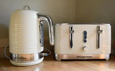 two toasters sitting next to each other on a counter at Daisy Cottage - Framlingham in Framlingham