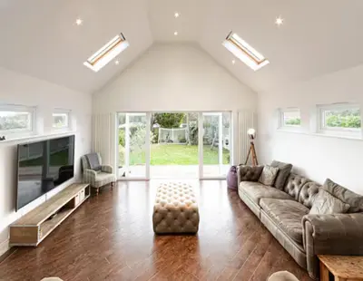 a living room with a couch and a flat screen tv at Stunning home in Leigh Sleeps 5 - Pass the Keys in Southend-on-Sea