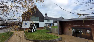 a house with a building with a garage at The Acorn - Roudham Norwich in Norwich