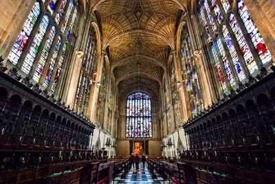 a large cathedral with stained glass windows in it at Lovely artist's home ecently refurbished in CBG