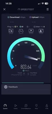 a screenshot of a cell phone screen with a speedometer at Siskin House in Wickham Market