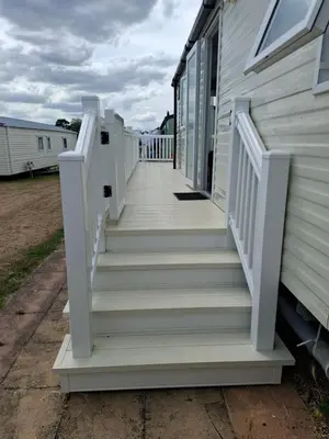 a stairway leading up to a house at Life is Adventure in Great Clacton