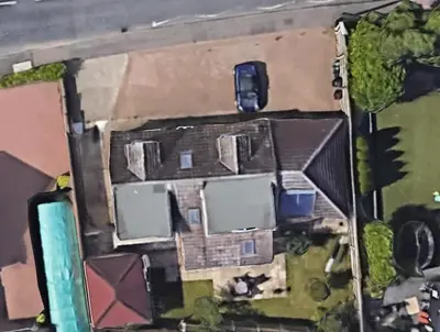 an aerial view of a house at Detached, 4 Double Rooms, 2 En-Suites, 5 Car Parking in Lexden