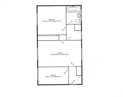 a drawing of a floor plan of a condo at Cosy one bed Flat in Stevenage in Stevenage