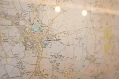 a close up of a map at The Orchard Annexe, Framlingham in Framlingham