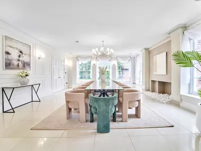 a dining room with a table and chairs at The Essex Mansion - Uk48355 in Romford