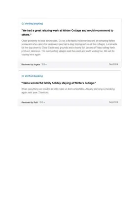 a screenshot of a webpage of a document at Winter Cottage, Clare in Clare