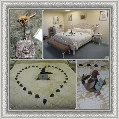 a collage of pictures of a bedroom with a woman sitting on a bed at Pheasant Suites in Colchester